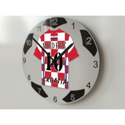 Croatia Football Gifts - Personalised Football Team Shirt Wall Clock