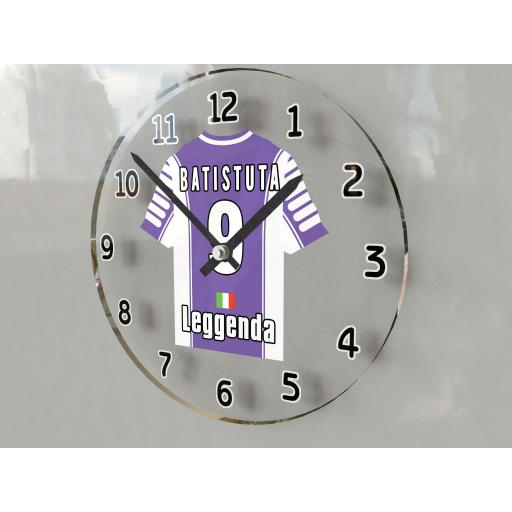 Gabriel Batistuta 9 - ACF Fiorentina Football Team Shirt Clock - Legend Edition