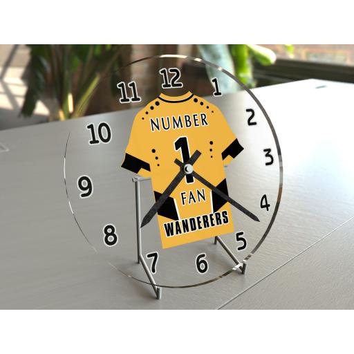 ANY TEAM NUMBER 1 FAN Football Shirt Clock - Perfect Gift for any Fan