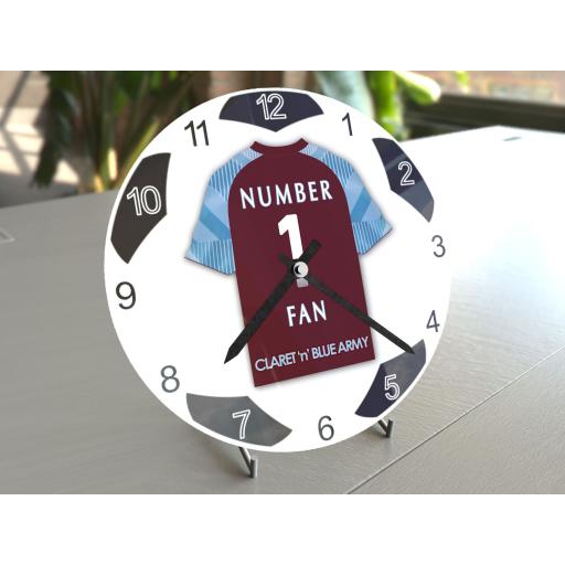 ANY TEAM NUMBER 1 FAN Football Shirt Clock - Perfect Gift for any Fan