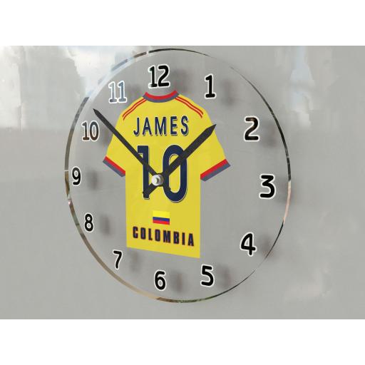 Colombia Football Gifts - Personalised Football Team Shirt Wall Clock