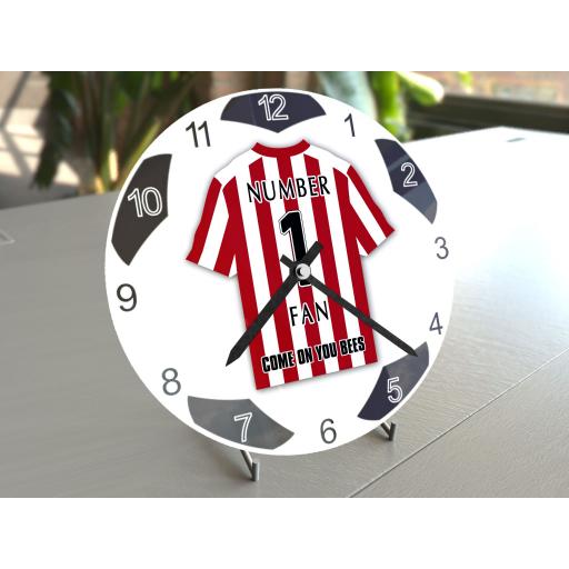 ANY TEAM NUMBER 1 FAN Football Shirt Clock - Perfect Gift for any Fan